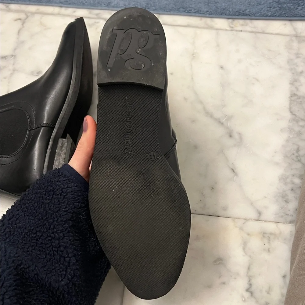 Paul Green Black Leather Ankle Boots SZ 7 - Picture 10 of 15